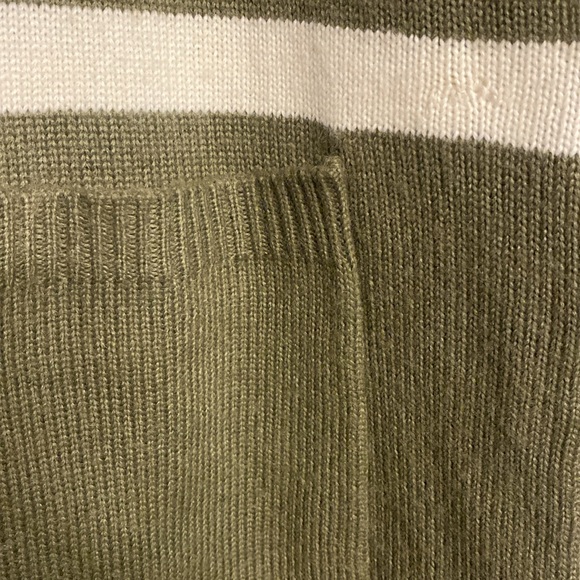 NWT Michael Kors Open Front Cardigan, Size M Color Cream-Army Green - Picture 2 of 9